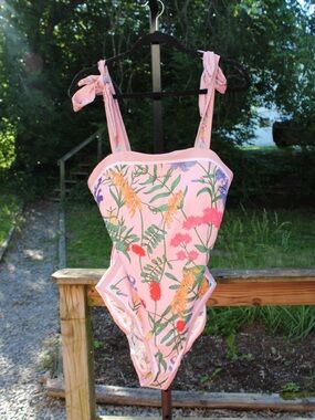 Reversible Pink Botanical Floral One Piece Swimsuit | 2-in-1 Resort Swimwear